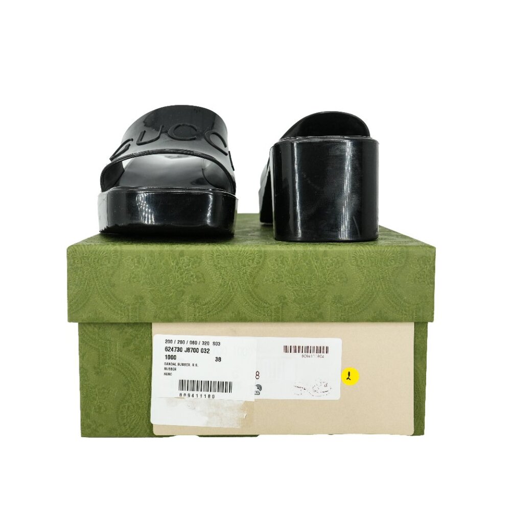Gucci Logo Rubber Platform Slide Sandals - Picture 6 of 10